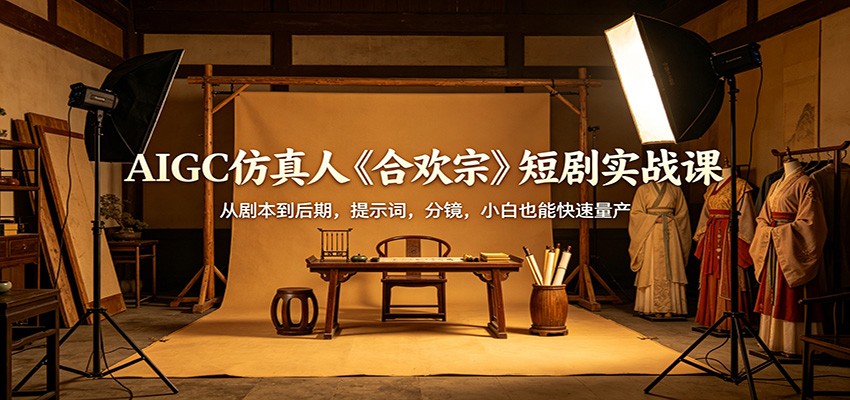 AIGC仿真人《合欢宗》短剧实战课：从剧本到后期，提示词，分镜，小白也能快速量产-靠谱项目库