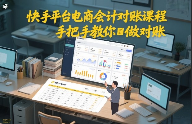 快手平台电商会计对账课程，手把手教你做对账-靠谱项目库