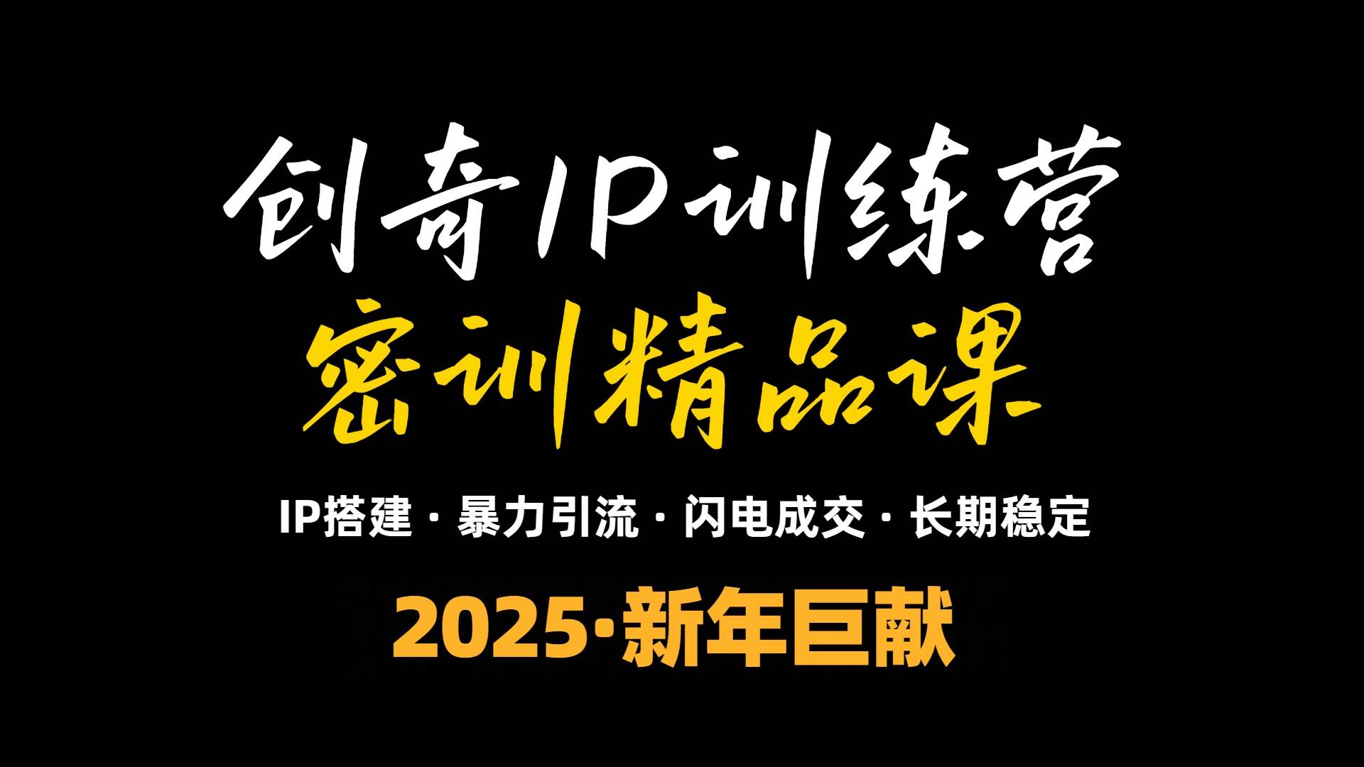（13898期）2025年“知识付费IP训练营”小白避坑年赚百万，暴力引流，闪电成交-靠谱项目库