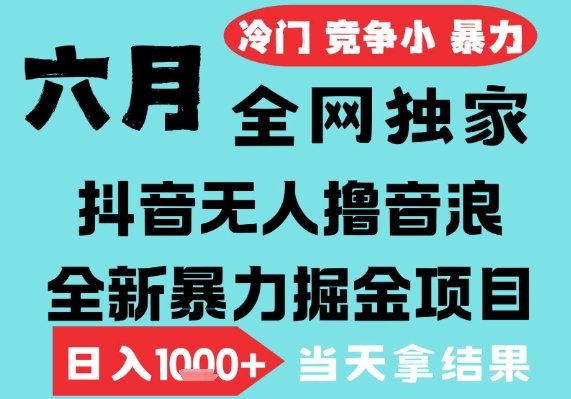 2025年6月高爆抖音无人直播最新撸音浪掘金项目，无脑日入1k+，低门槛小白可做，可矩阵放大【揭秘】-靠谱项目库