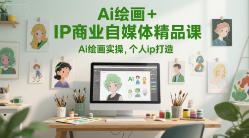 Ai绘画+IP商业自媒体精品课，Ai绘画实操，个人ip打造-靠谱项目库