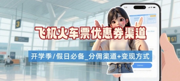 学生党必看！机票火车票优惠券申请渠道 + 项目打法，开学季节日速存-靠谱项目库