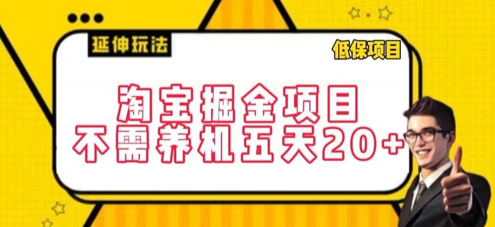 淘宝掘金项目，不需养机，五天20+，每天只需要花三四个小时【揭秘】-靠谱项目库