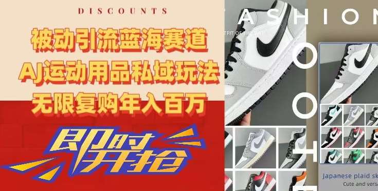 被动引流蓝海赛道，AJ运动用品私域玩法，无限复购年入百万【揭秘】-靠谱项目库