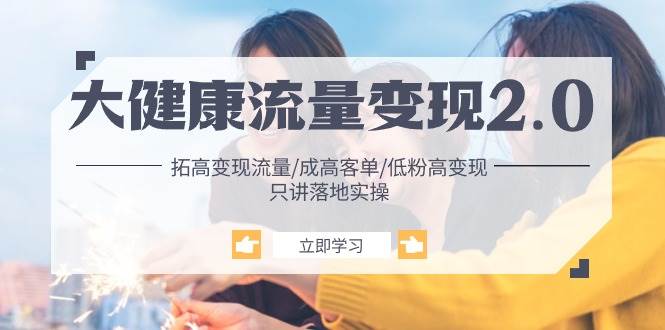 （10871期）大健康 流量 变现2.0：拓高变现 流量/成高客单/低粉高变现/只讲落地实战-靠谱项目库