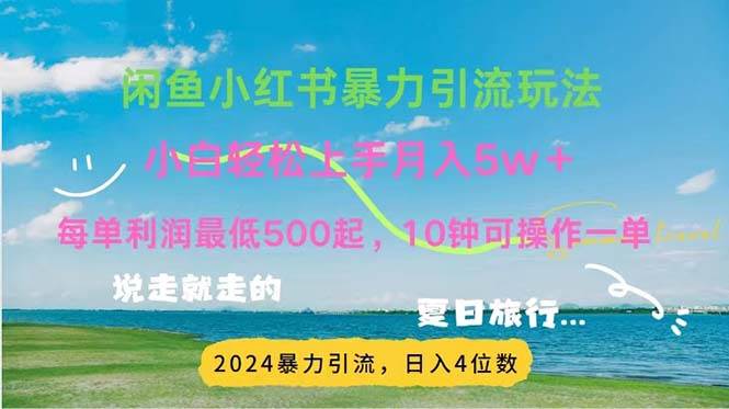 （11650期）2024暑假赚钱项目小红书咸鱼暴力引流，简单无脑操作，每单利润500+，…-靠谱项目库