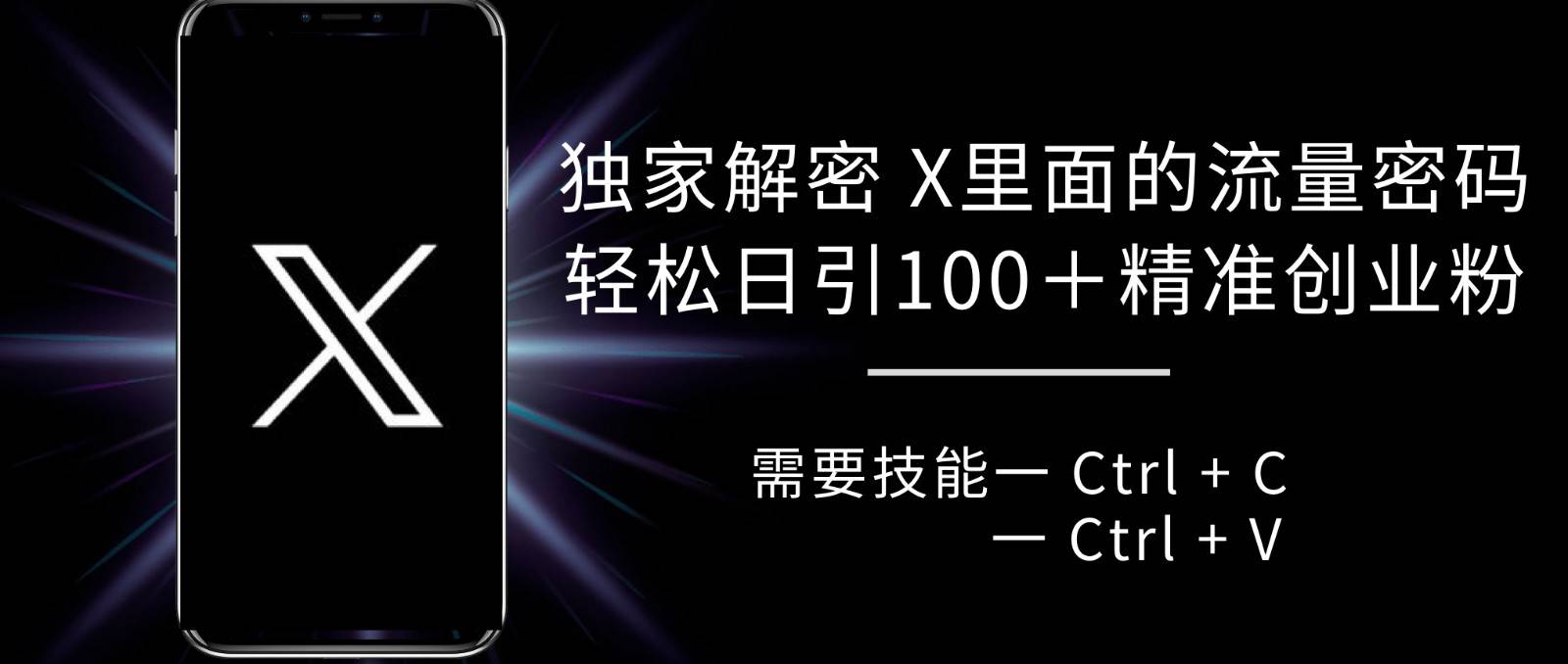 独家解密 X 里面的流量密码，复制粘贴轻松日引100+粉，精准迅速获客-靠谱项目库