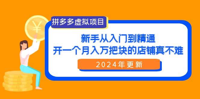 （9744期）拼多多虚拟项目：入门到精通，开一个月入万把块的店铺 真不难（24年更新）-靠谱项目库