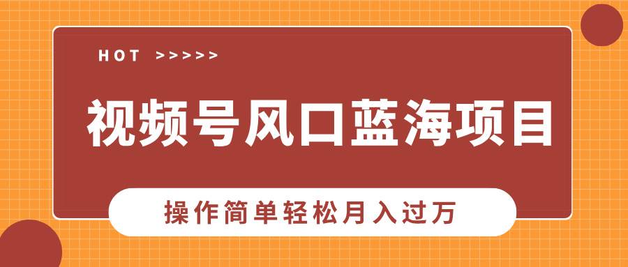 （13945期）视频号风口蓝海项目，中老年人的流量密码，操作简单轻松月入过万-靠谱项目库