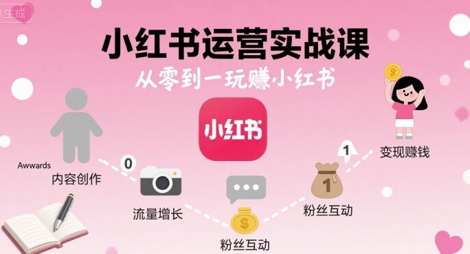 小红书运营实战课，从零到一玩賺小红书-靠谱项目库