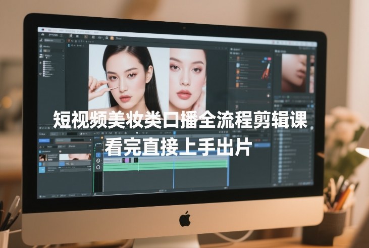 短视频美妆类口播全流程剪辑课，看完直接上手出片-靠谱项目库