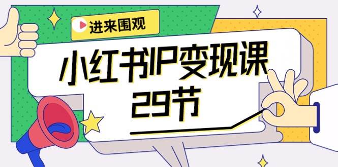 小红书IP变现课：开店/定位/IP变现/直播带货/爆款打造/涨价秘诀/等等/29节-靠谱项目库