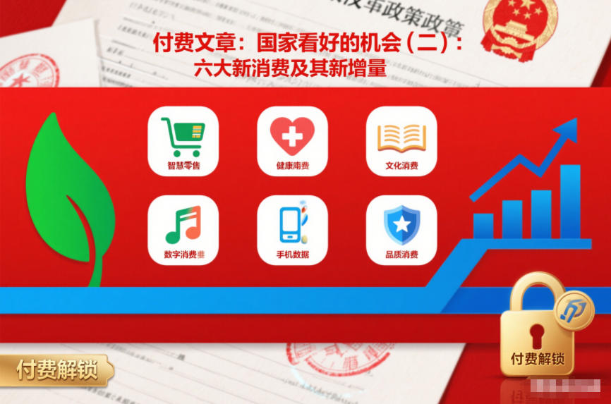 付费文章：国家看好的机会(二)：六大新消费及其新增量-靠谱项目库