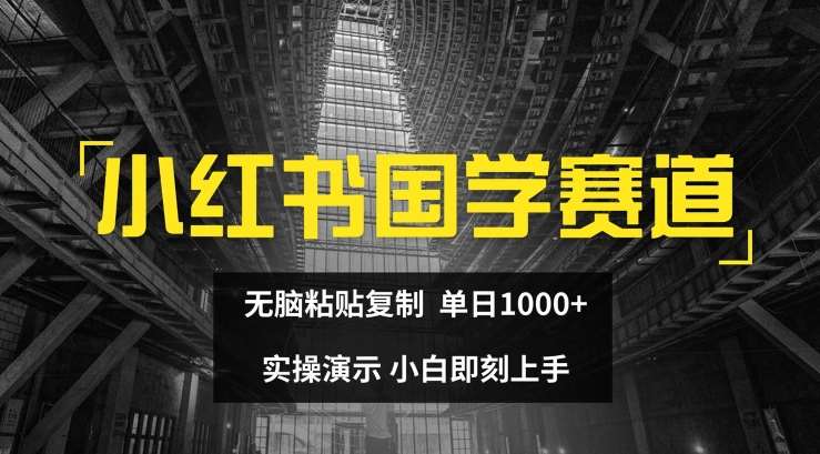 小红书国学赛道，无脑粘贴复制，单日1K，实操演示，小白即刻上手【揭秘】-靠谱项目库