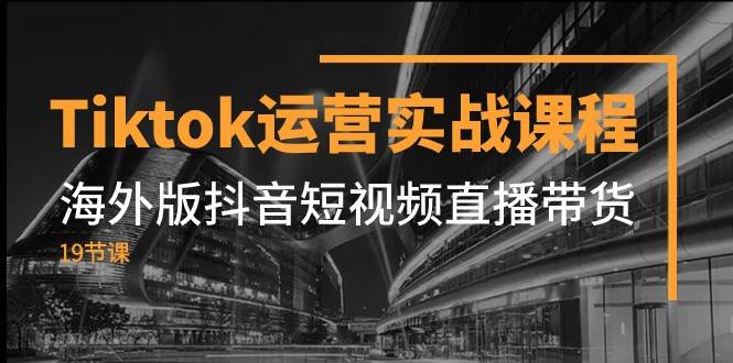 Tiktok运营实战课程，海外版抖音短视频直播带货（19节课）-靠谱项目库