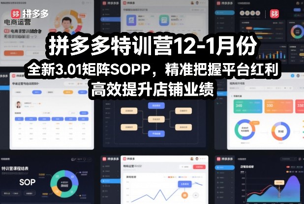 拼多多特训营12-1月份，全新3.01矩阵Sop，精准把握平台红利，高效提升店铺业绩-靠谱项目库