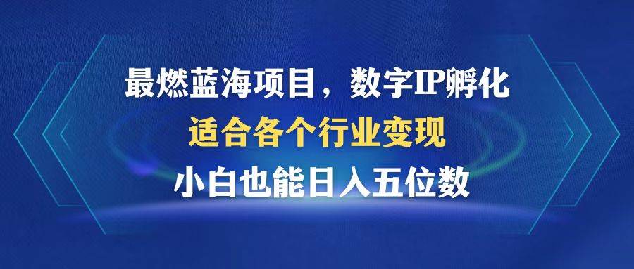 （12941期）最燃蓝海项目  数字IP孵化  适合各个行业变现  小白也能日入5位数-靠谱项目库