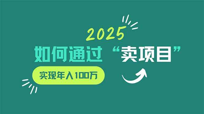 （14176期）2025年如何通过“卖项目”实现年入100万-靠谱项目库