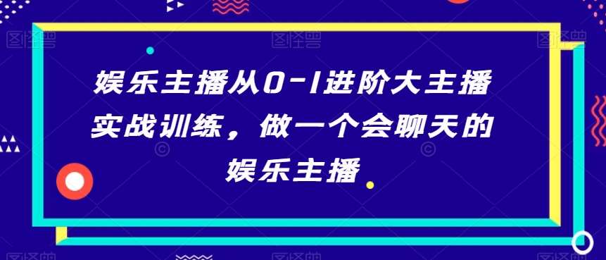 娱乐主播从0-1进阶大主播实战训练，做一个会聊天的娱乐主播-靠谱项目库