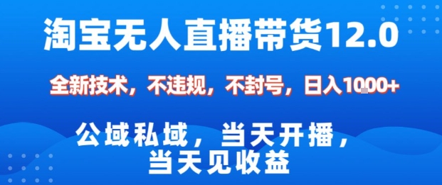 淘宝无人直播12.0，公域私域技术，不封号，不违规布局双十一流量风口，日入1k（独家技术）【揭秘】-靠谱项目库