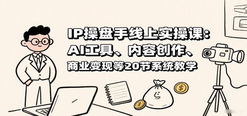IP操盘手线上实操课：AI工具、内容创作、商业变现等20节系统教学-靠谱项目库