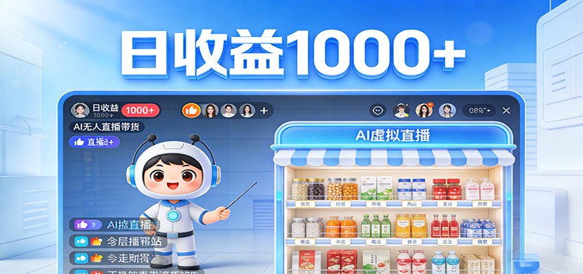 不用露脸不用说话，24小时自动卖货赚钱，全天自动直播，收益看得见-靠谱项目库