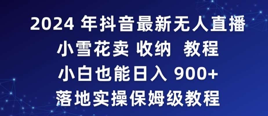 2024年抖音最新无人直播小雪花卖收纳教程，小白也能日入900+落地实操保姆级教程【揭秘】-靠谱项目库