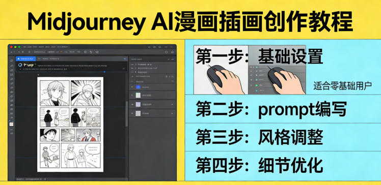 利用Midjourney AI人工智能轻松创作漫画插画教程，零基础创作完整漫画插画-靠谱项目库