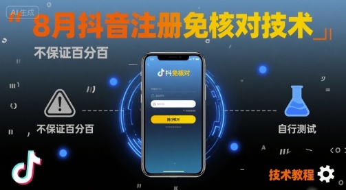 8月抖音注册免核对技术，不保证百分百，自测-靠谱项目库