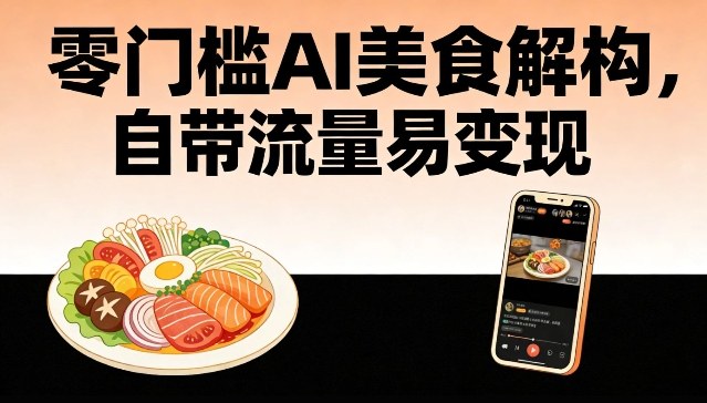 零门槛AI美食解构，自带流量易变现-靠谱项目库