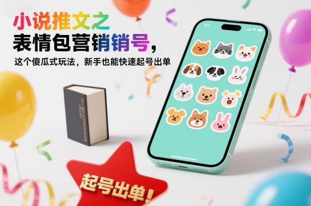 小说推文之表情包营销号，这个傻瓜式玩法，新手也能快速起号出单-靠谱项目库