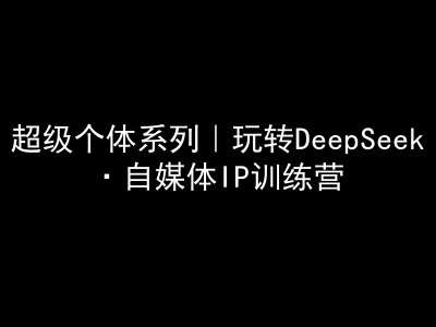 超级个体系列，玩转DeepSeek·自媒体IP训练营，deepseek教程-靠谱项目库