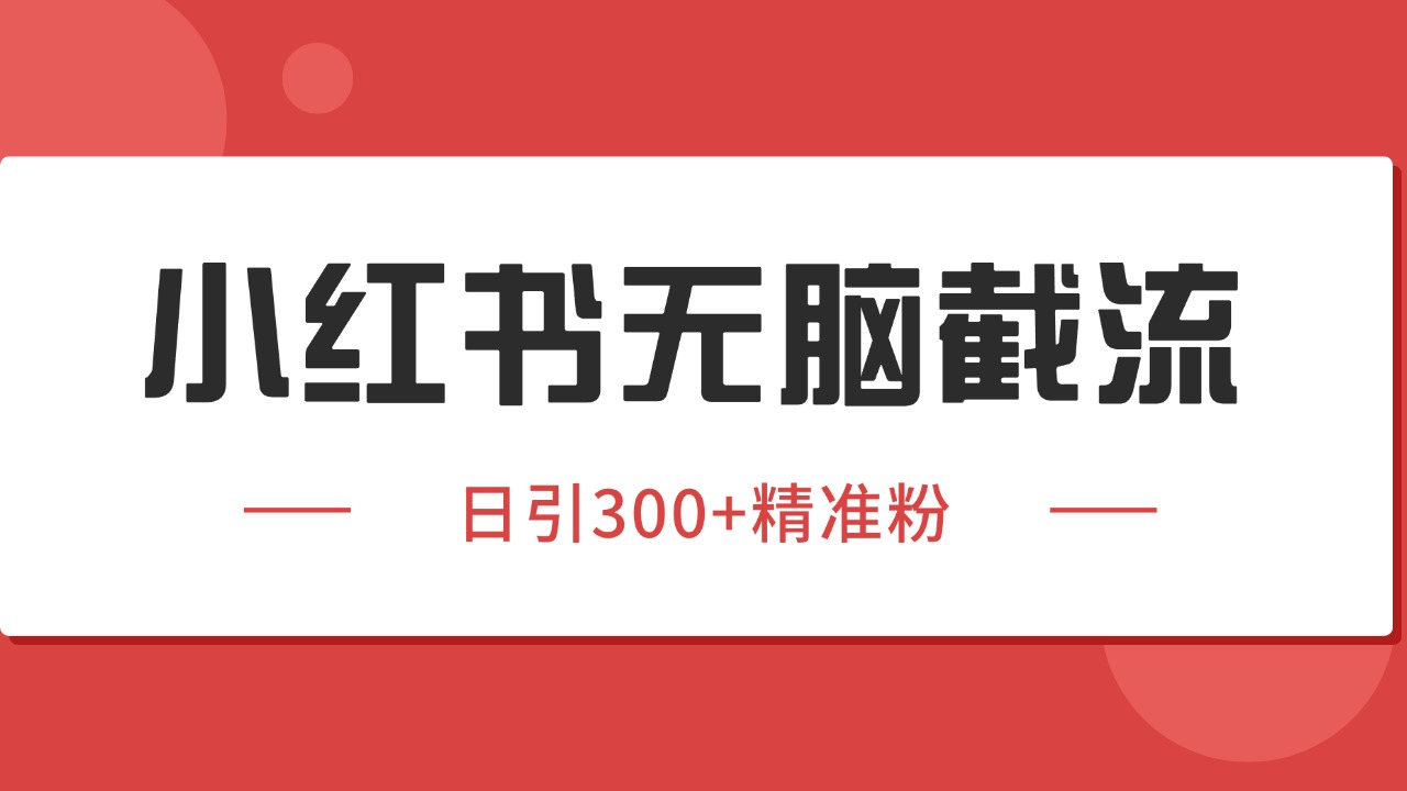 小红书截流同行客源，独家野路子获客玩法 日引200+暴力获客-靠谱项目库