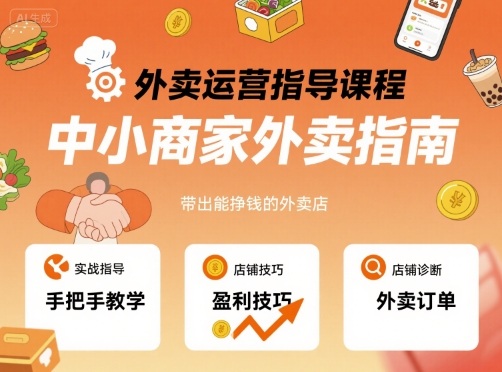 外卖运营指导课程，中小商家外卖指南，手把手带出能挣钱的外卖店-靠谱项目库
