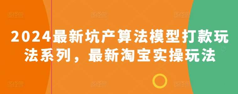 2024最新坑产算法模型打款玩法系列，最新淘宝实操玩法-靠谱项目库