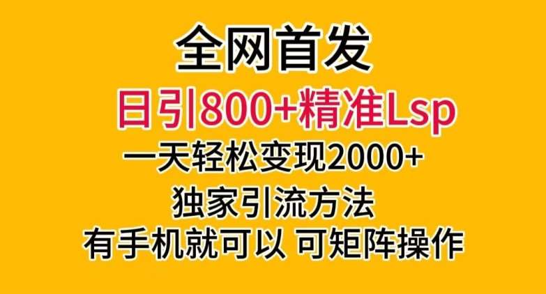 全网首发！日引800+精准老色批，一天变现2000+，独家引流方法，可矩阵操作【揭秘】-靠谱项目库
