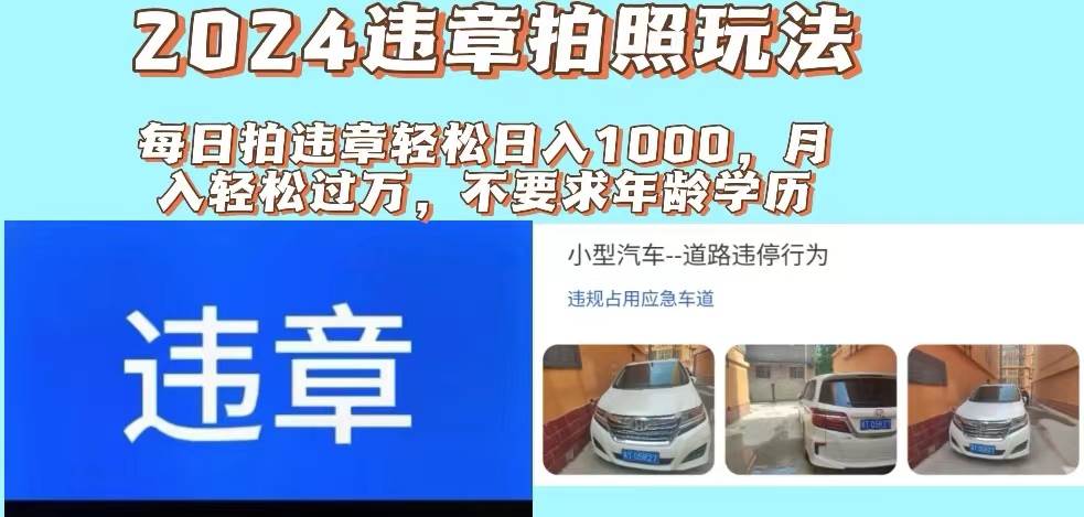 （11743期）2024违章拍照新玩法，推广躺赚+拍照赚钱双模式，日入1000+-靠谱项目库