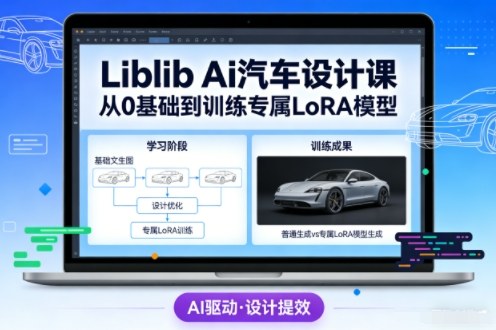 Liblib Ai汽车设计课，从0基础文生图，到教你训练专属设计和风格LoRA模型-靠谱项目库