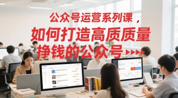 公众号运营系列课，如何打造高质量挣钱的公众号-靠谱项目库