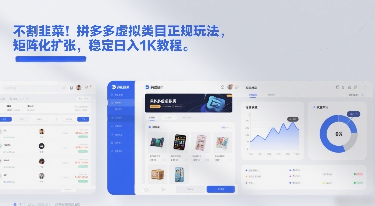 不割韭菜！拼多多虚拟类目正规玩法，矩阵化扩张，稳定日入1K教程【揭秘】-靠谱项目库
