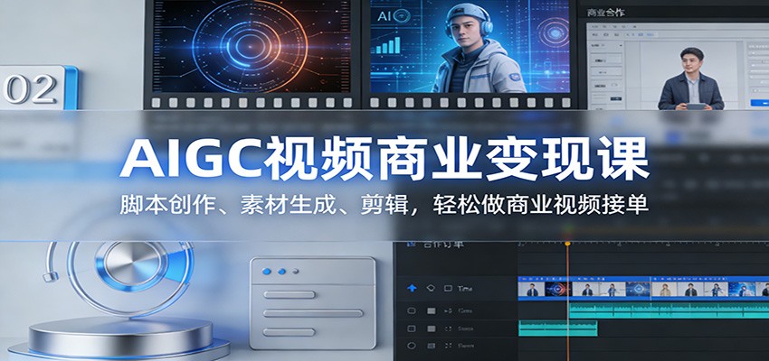 AIGC视频商业变现课：脚本创作、素材生成、剪辑，轻松做商业视频接单-靠谱项目库