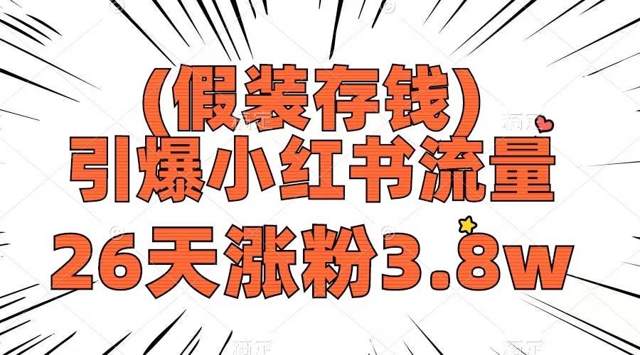 （8217期）假装存钱，引爆小红书流量， 26天涨粉3.8w，作品制作简单，多种变现方式-靠谱项目库