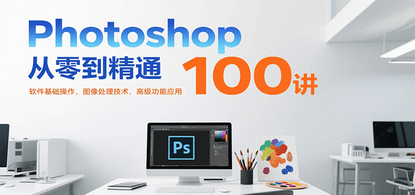 Photoshop从零到精通100讲：软件基础操作、图像处理技术、高级功能应用-靠谱项目库