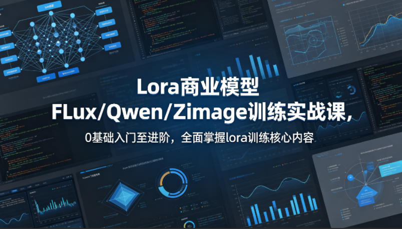 系统性学习Lora商业模型FLux／Qwen／Zimage训练实战课，0基础入门至进阶，全面掌握lora训练核心内容-靠谱项目库