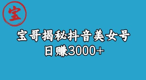 宝哥揭秘抖音美女号玩法，日赚3000+【揭秘】-靠谱项目库