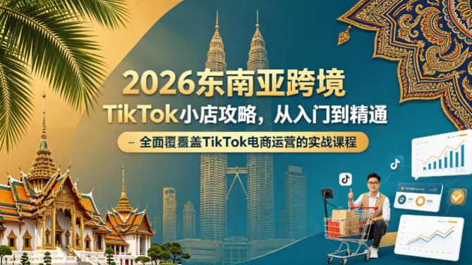 2026东南亚跨境TikTok小店攻略，从入门到精通、全面覆盖TikTok电商运营的实战课程（更新4月）-靠谱项目库