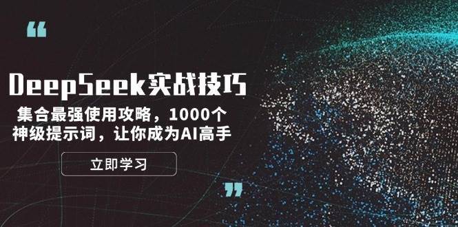 DeepSeek实战技巧：集合最强使用攻略，1000个神级提示词，让你成为AI高手-靠谱项目库