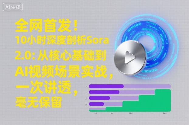 全网首发！10小时深度剖析Sora 2.0：从核心基础到AI视频场景实战，一次讲透，毫无保留-靠谱项目库