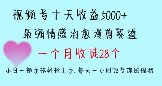 十天收益5000+，多平台捞金，视频号情感治愈漫剪，一个月收徒28个，小白一部手机轻松上手【揭秘】-靠谱项目库