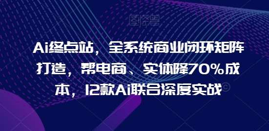 Ai终点站，全系统商业闭环矩阵打造，帮电商、实体降70%成本，12款Ai联合深度实战【0906更新】-靠谱项目库